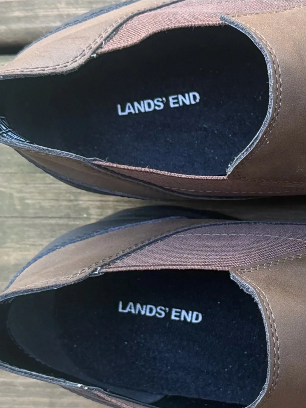 Lands' End Men's Brown All Weather Slip On Shoes Size 10.5 NWOT